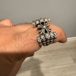 Silver Star Pattern Ring
